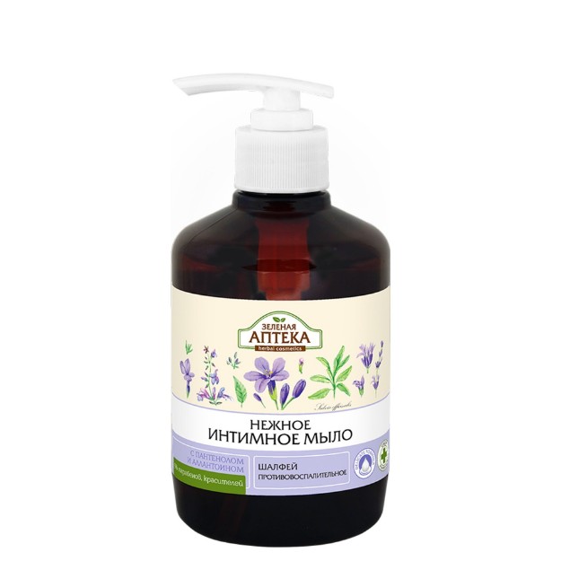 Picture of Υγρό σαπούνι για την υγιεινή της ευαίσθητης περιοχής Πράσινο φαρμακείο «Φασκόμηλο» 370 ml