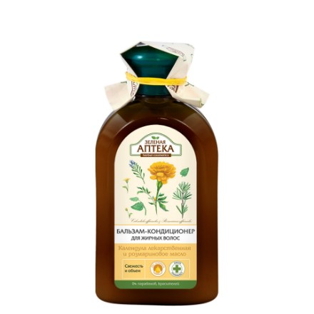 Изображение Шампунь для жирных волос Зеленая аптека «Календула лекарственная и розмариновое масло» 350 мл