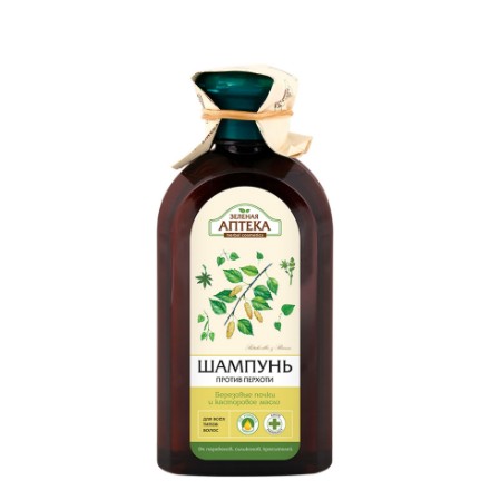 Εικόνα της Αντιπυτιριδικό σαμπουάν Πράσινο φαρμακείο «Άνθη σημύδας και καστορέλαιο» 350 ml
