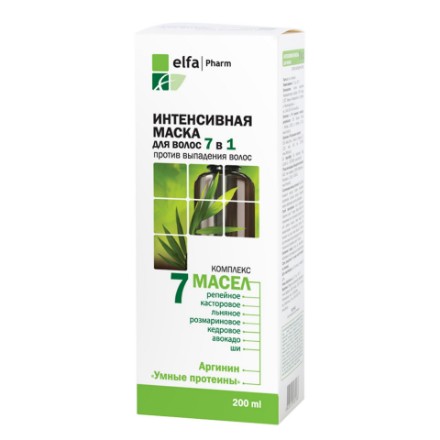 Изображение Маска для волос Elfa Pharm 7 масел 7в1 для интенсивного восстановления, 200 мл