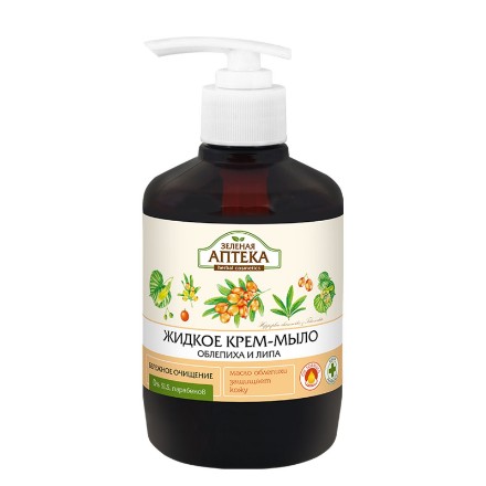 Εικόνα της Υγρό κρεμοσάπουνο Πράσινο φαρμακείο «Ιπποφαές και φιλύρα» 460 ml