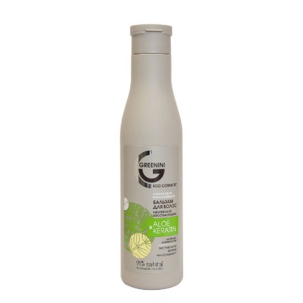Εικόνα της Conditioner αποκατάστασης της κερατίνης Greenini «Aloe & Keratin» 250 ml