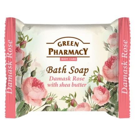 Εικόνα της Καλλυντικό σαπούνι Τριαντάφυλλο Δαμασκού με βούτυρο καριτέ Green Pharmacy 100 g