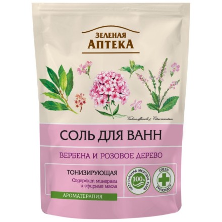 Εικόνα της Αλάτι μπάνιου τονωτικά «Βερβένα & Ροδόξυλο» Πράσινο Φαρμακείο 500 g