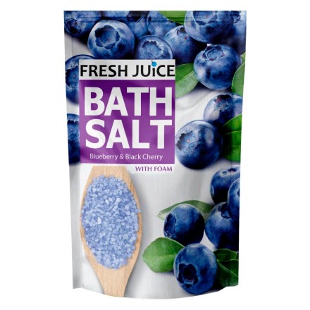 Εικόνα της Άλατα μπάνιου FRESH JUICE με αφρό «Blueberry & Black Cherry» 500 g