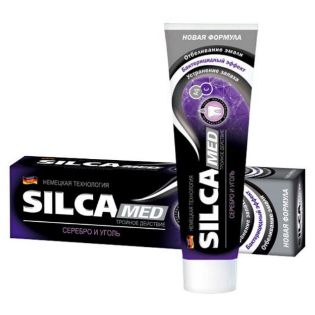 Picture of Λευκαντική οδοντόκρεμα Silca Med «Ασήμι και άνθρακας» 130 g