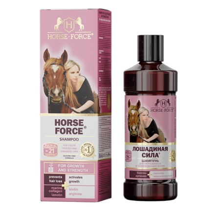 Εικόνα της Σαμπουάν Horse Force για βαμμένα και ταλαιπωρημένα μαλλιά με κολλαγόνο, λανολίνη, βιοτίνη και αργινίνη 500 ml