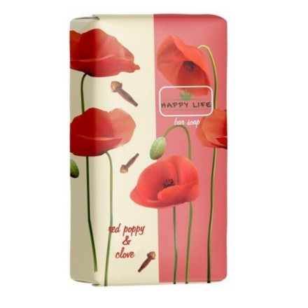 Εικόνα της Σαπούνι καλλυντικό «Κόκκινη παπαρούνα και γαρύφαλλο» Happy Life 180 g