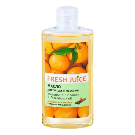 Εικόνα της Λάδι για περιποίηση σώματος και μασάζ Fresh Juice «Tangerine & Cinamon + Macadamia oil» 150 ml