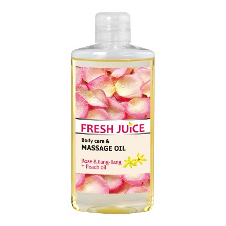 Изображение Масло для ухода и массажа Fresh Juice «Rose & Ilang-Ilang + Peach oil» 150 мл