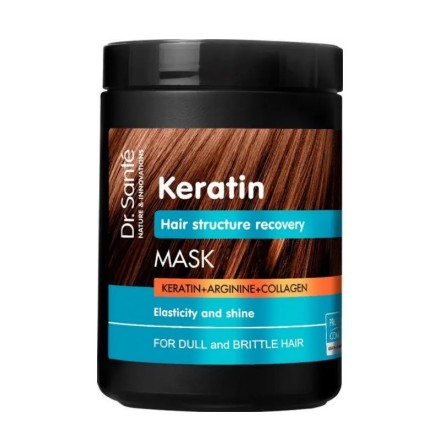 Εικόνα της Μάσκα μαλλιών Dr. Sante Keratin για αναδόμηση και λείανση, 1000 ml