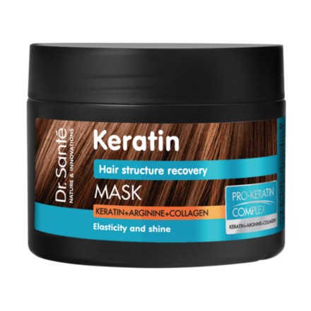 Εικόνα της Μάσκα μαλλιών Dr. Sante Keratin για αναδόμηση και λείανση, 300 ml