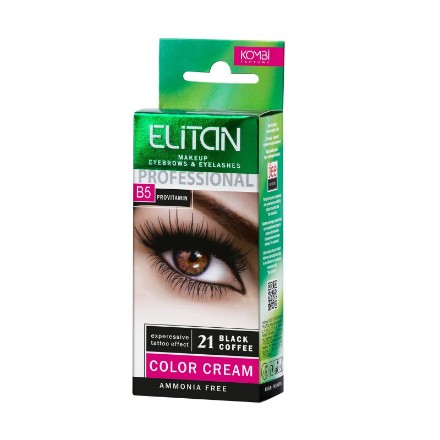 Εικόνα της Βαφή για φρύδια και βλεφαρίδες ELITAN Black Coffee (1 χρήση), 5 ml