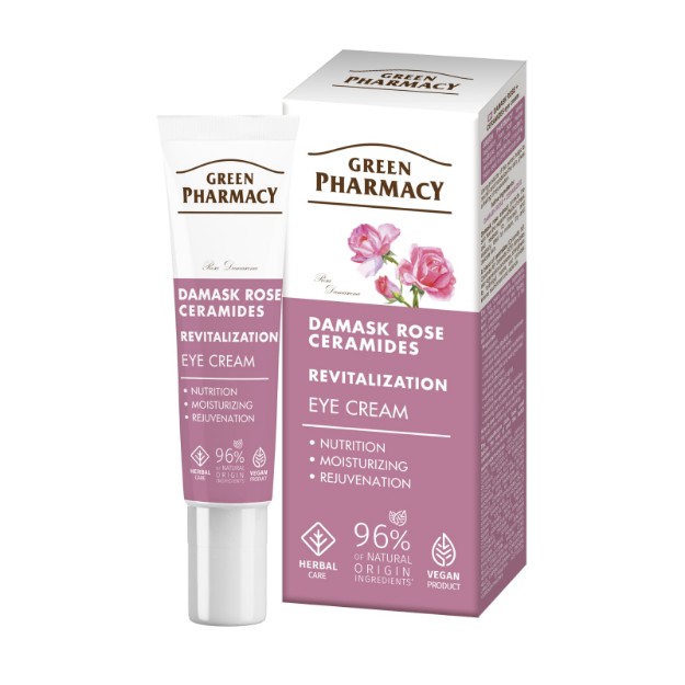 Изображение Крем для кожи вокруг глаз «Дамасская роза + церамиды» Green Pharmacy, 15 мл