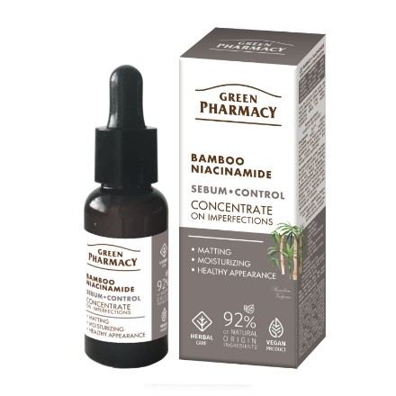 Изображение Сыворотка для лица Sebum-Control Green Pharmacy с бамбуком и ниацинамидом, 30 мл