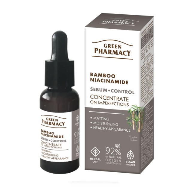 Изображение Сыворотка для лица Sebum-Control Green Pharmacy с бамбуком и ниацинамидом, 30 мл
