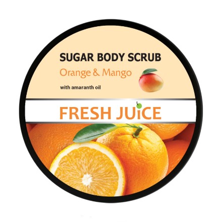 Изображение Сахарный скраб для тела Fresh Juice с апельсином, манго и маслом амаранта, 225 мл