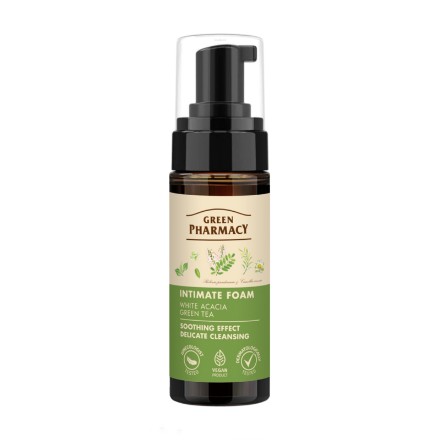 Εικόνα της Αφρός για την υγιεινή της ευαίσθητης περιοχής Green Pharmacy «Λευκή ακακία & πράσινο τσάι», 150 ml