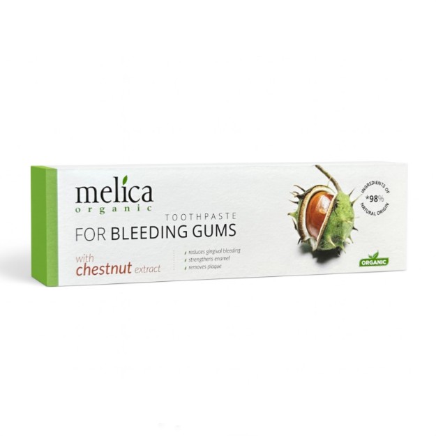 Picture of Οδοντόκρεμα Melica Organic με εκχύλισμα καστανιάς για ενίσχυση των ούλων και πρόληψη αιμορραγίας, 100 ml