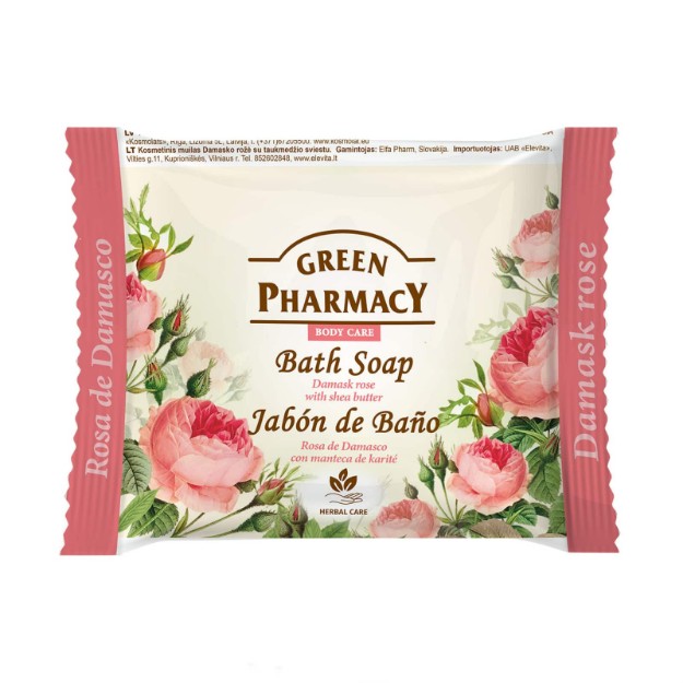 Изображение Туалетное мыло Дамасская Роза с маслом Ши Green Pharmacy 100 г