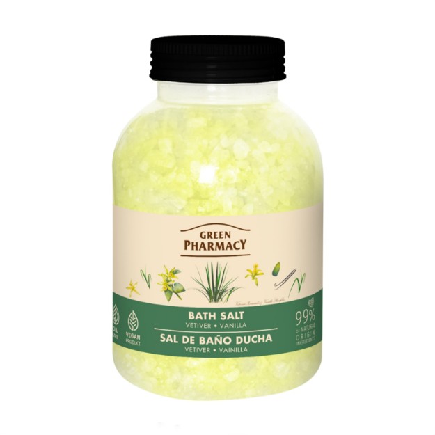Picture of Άλατα μπάνιου Green Pharmacy με βετιβέρ & βανίλια, 1000 g