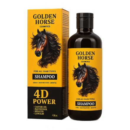 Изображение Шампунь Golden Horse 4D Power для всех типов волос, 400 мл
