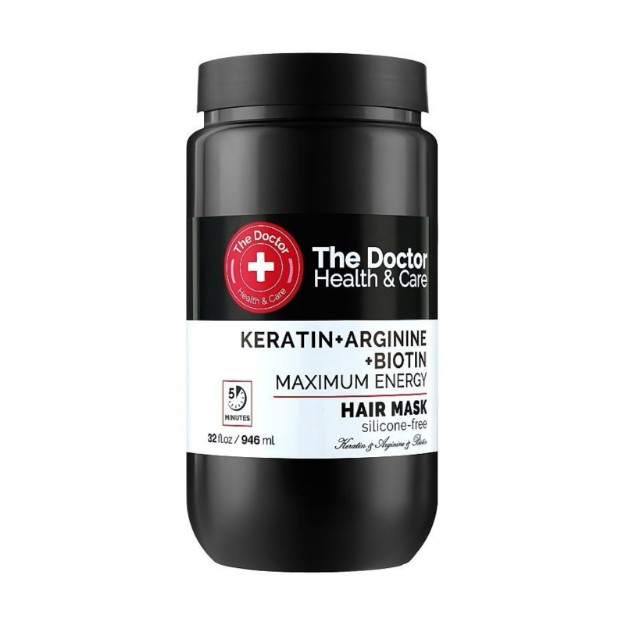 Picture of Μάσκα μαλλιών The Doctor Κερατίνη + Αργινίνη + Βιοτίνη Maximum Energy, 946 ml