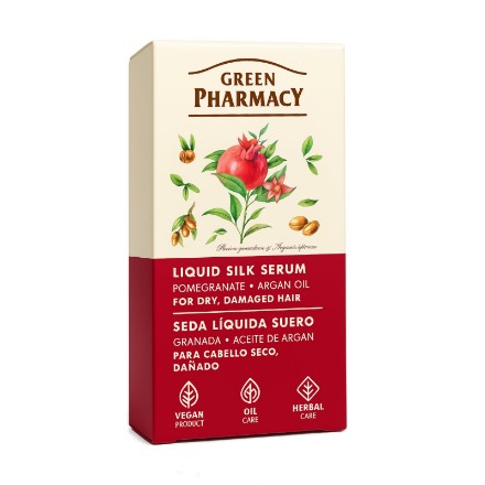 Изображение Жидкий шелк для посеченных кончиков волос Green Pharmacy Pomegranate & Argan oil, 30 мл