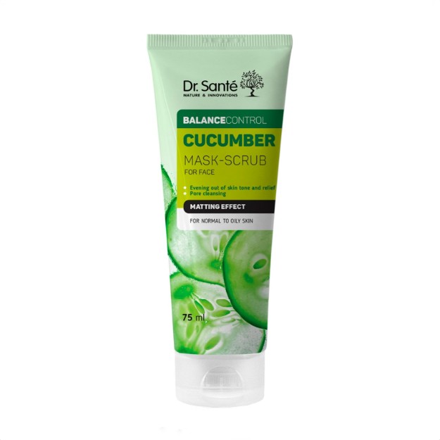 Изображение Маска-скраб для лица для мягкого пилинга Dr. Sante Cucumber Balance Control, 75 мл