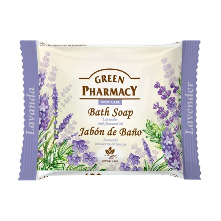 Εικόνα της Σαπούνι Green Pharmacy με λεβάντα & έλαιο λιναρόσπορου, 100 g
