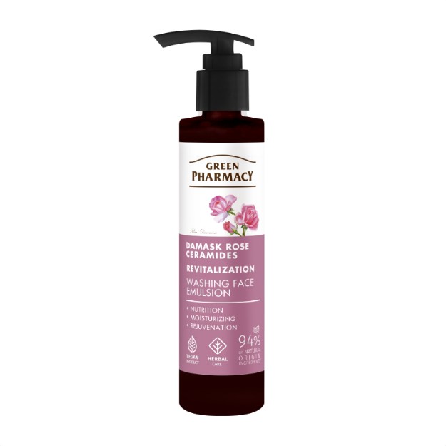 Picture of Γαλάκτωμα καθαρισμού προσώπου Green Pharmacy Revitalization με Δαμασκηνό Τριαντάφυλλο & Κεραμίδια, 150 ml