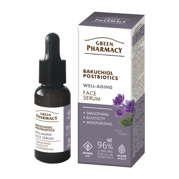 Изображение Сыворотка для лица Green Pharmacy Well-Aging с бакучиолом и постбиотиками, 30 мл