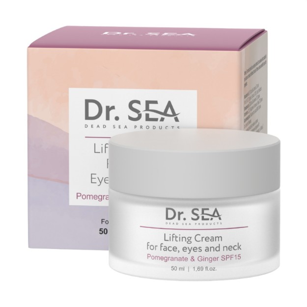Picture of Αντιγηραντική κρέμα lifting προσώπου, ματιών & λαιμού με εκχυλίσματα ροδιού & τζίντζερ SPF15 Dr. Sea, 50 ml