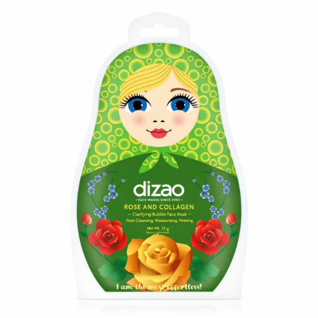 Picture of Υφασμάτινη bubble μάσκα για καθαρισμό του προσώπου Rose & Collagen DIZAO, 25 g
