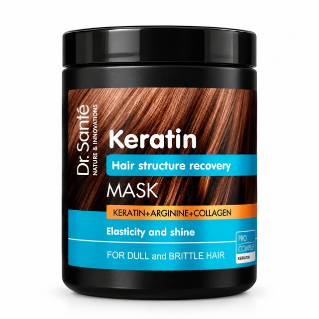 Picture of Μάσκα μαλλιών Dr. Sante Keratin για αναδόμηση και λείανση, 1000 ml