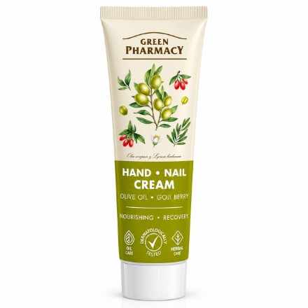 Εικόνα της Κρέμα χεριών Green Pharmacy με ελαιόλαδο & goji, 100 ml