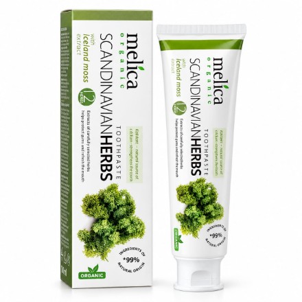 Εικόνα της Οδοντόκρεμα Melica Organic Scandinavian Herbs με σκανδιναβικά βότανα, χωρίς φθόριο, 100 ml