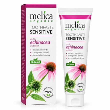 Изображение Зубная паста Melica Organic для чувствительных зубов с эхинацеей и гидроксиапатитом, 100 мл