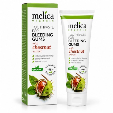 Изображение Зубная паста Melica Organic с экстрактом каштана от кровоточивости дёсен, 100 мл