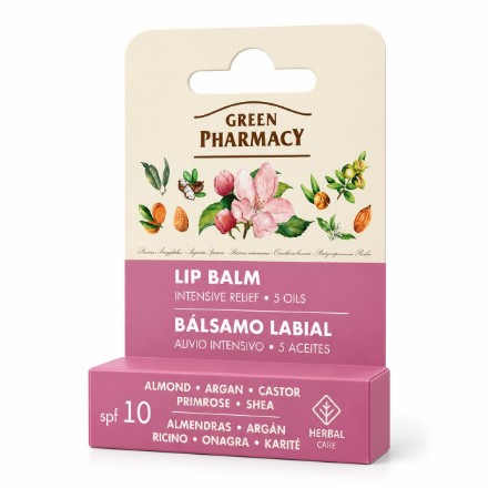 Εικόνα της Βάλσαμο χειλιών Green Pharmacy εντατικής ενυδάτωσης με 5 έλαια, 3,6 g