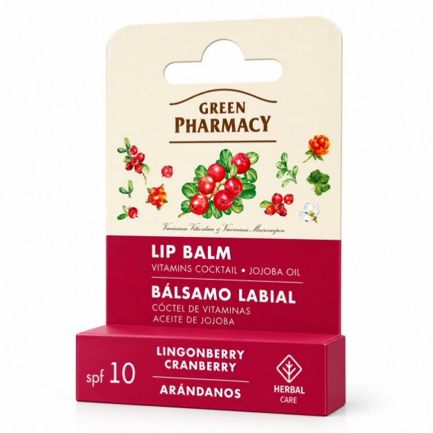 Picture of Βάλσαμο χειλιών Green Pharmacy με μύρτιλο & κράνμπερι, 3,6 g