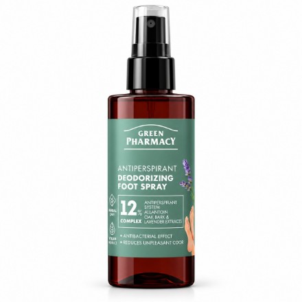 Изображение Дезодорирующий спрей-антиперспирант для ног Green Pharmacy, 150 мл