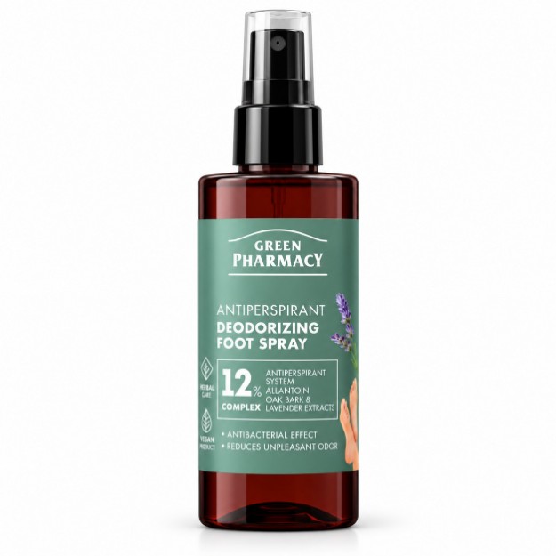 Изображение Дезодорирующий спрей-антиперспирант для ног Green Pharmacy, 150 мл