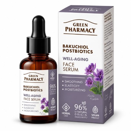 Изображение Сыворотка для лица Green Pharmacy Well-Aging с бакучиолом и постбиотиками, 30 мл