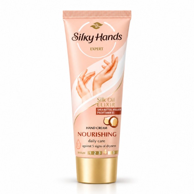 Picture of Θρεπτική κρέμα χεριών Silky Hands με βούτυρο καριτέ, προβιταμίνη Β5 & υαλουρονικό οξύ, 75 ml