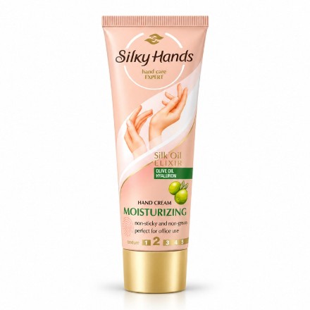 Εικόνα της Ενυδατική κρέμα χεριών Silky Hands με ελαιόλαδο & υαλουρονικό οξύ, 75 ml